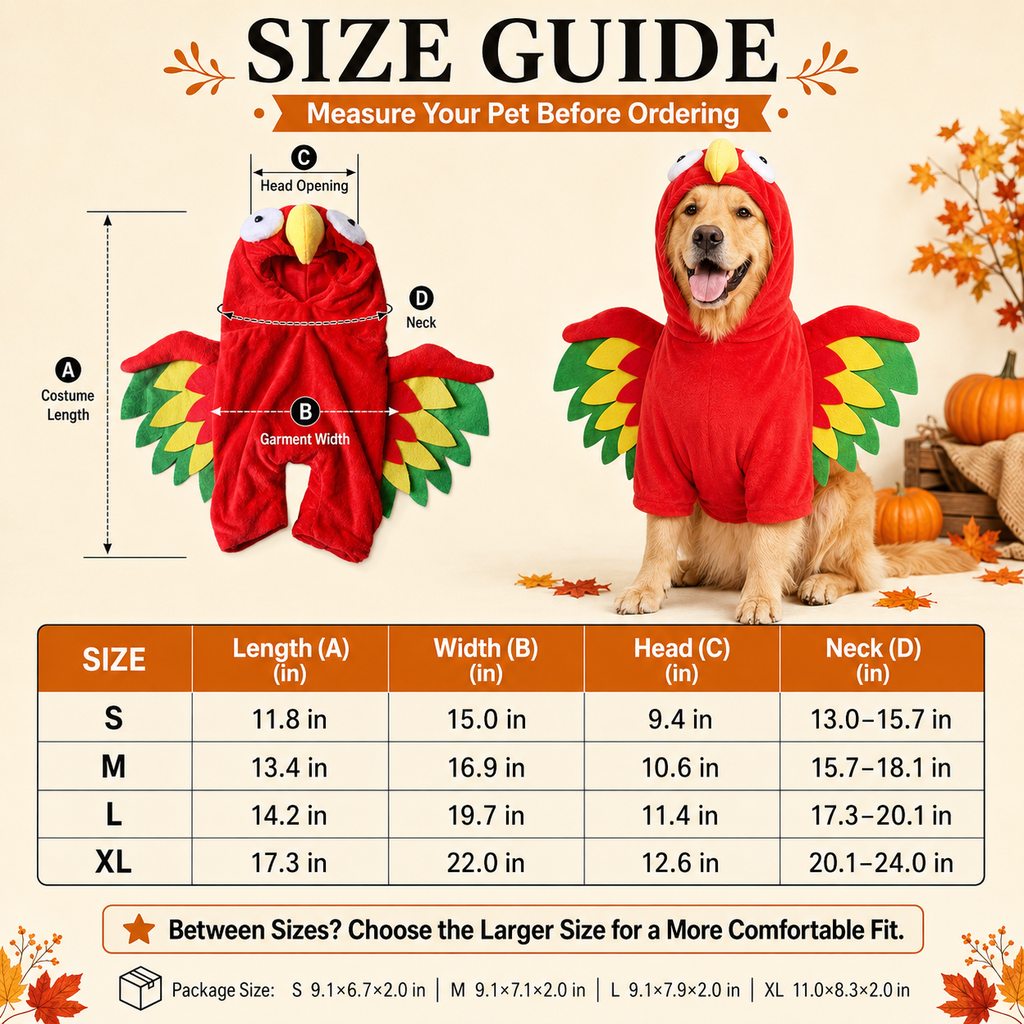 Festive Hooded Pet Costume – Colorful Winged Bird Outfit for Dogs and Cats Holiday Photos