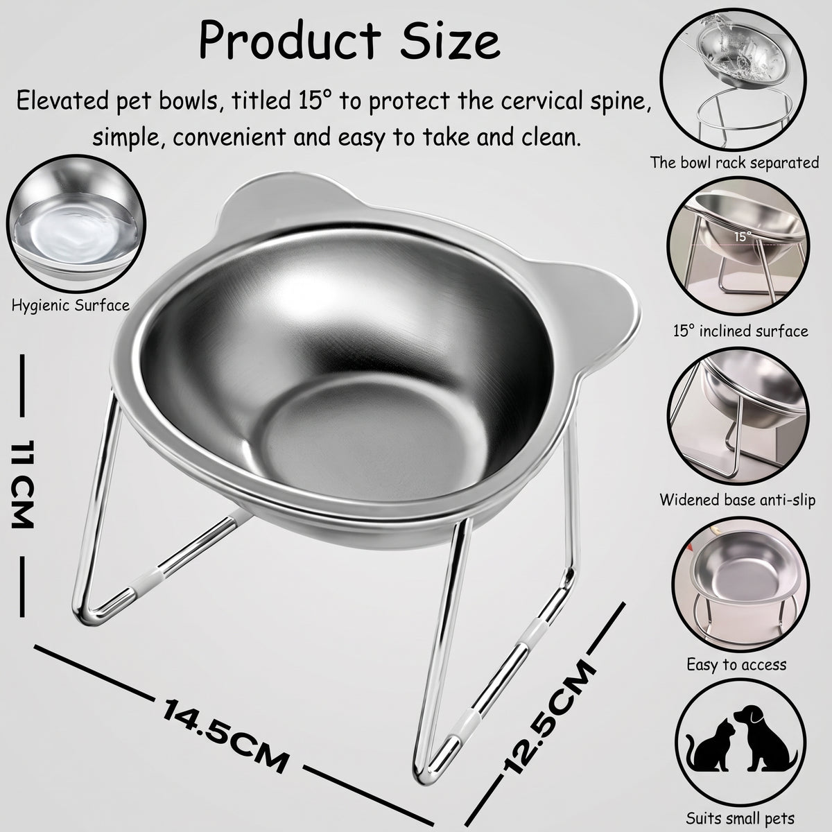 Ergonomic Tilted Elevated Dog Bowl – Raised Stand Feeder For Better Digestion And Neck Spine Relief