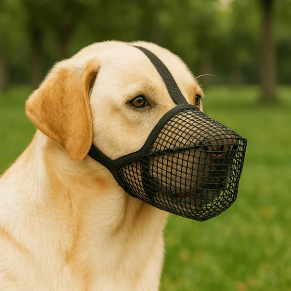 Breathable Anti-Biting Dog Muzzle – Overhead Strap Basket Guard for Safe Grooming and Scavenging Prevention