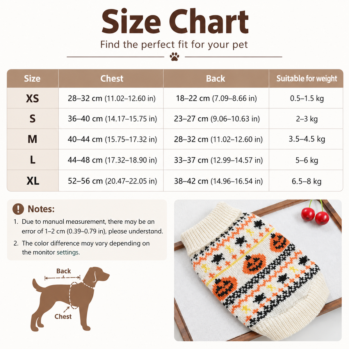 Cozy Pumpkin Dog Sweater – Halloween Pet Apparel with Turtleneck Collar for Cold-Weather Holiday Walks