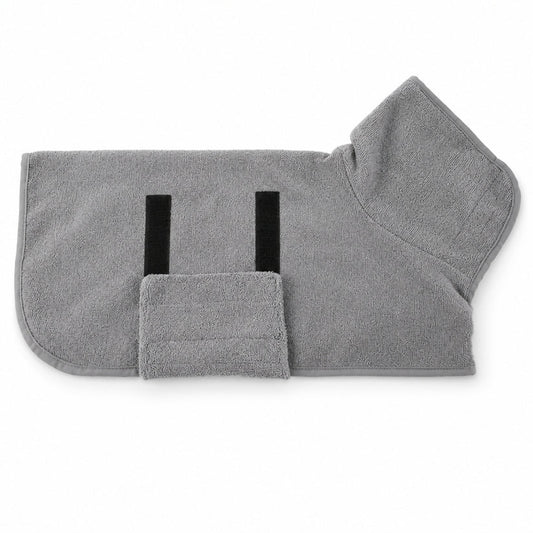 Fast-Drying Wrap Dog Bathrobe – Absorbent Pet Drying Coat with Adjustable Neck Collar for Bath Time Grooming