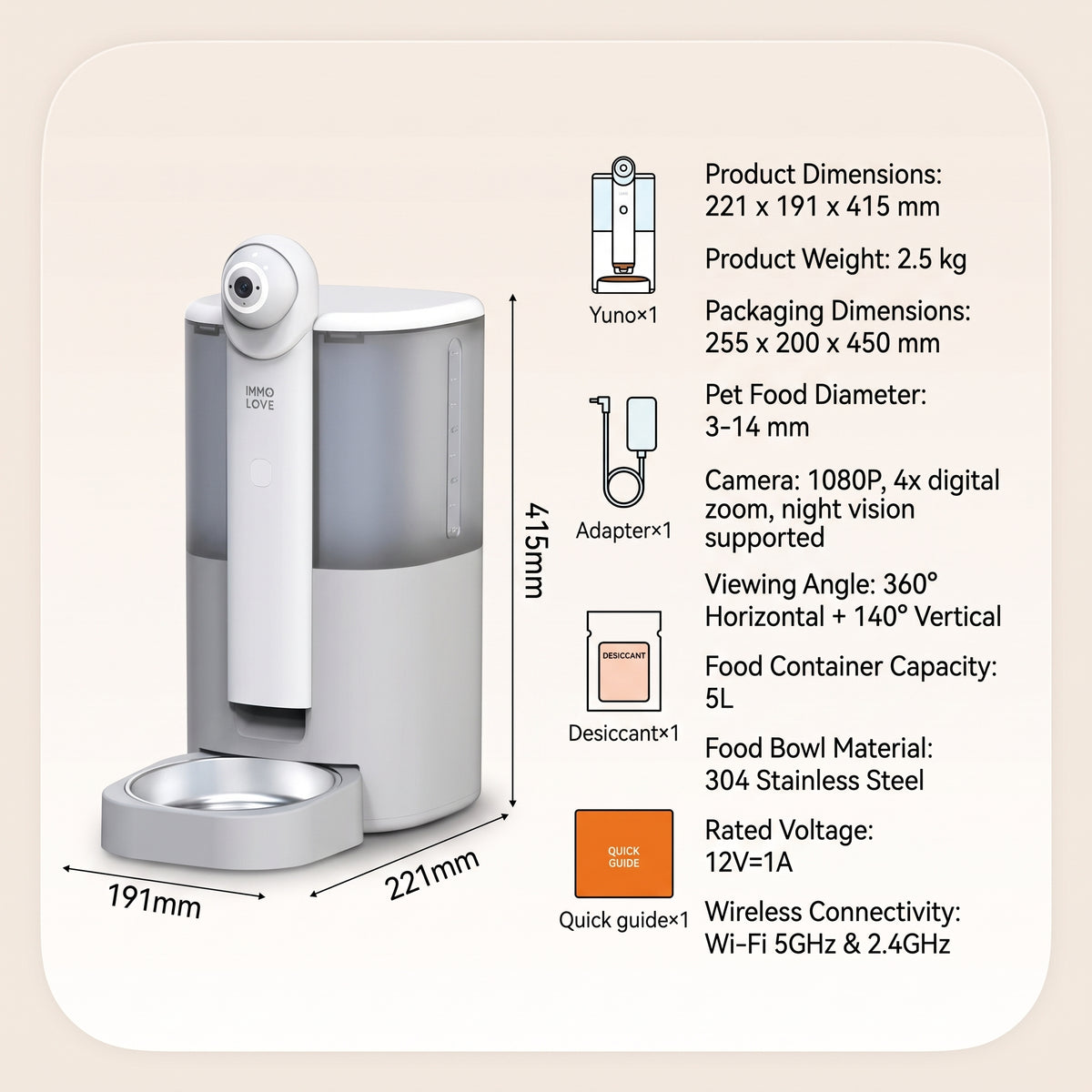 Smart Camera Pet Feeder – WiFi-Enabled Automatic Food Dispenser with Live Video Monitoring and Timed Meals