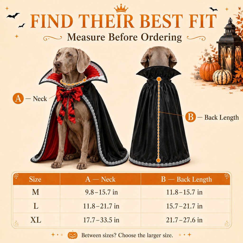 Vampire Cape Dog Halloween Costume – Dracula Cloak with Lace Trim Collar and Bat Bowknot for Parties