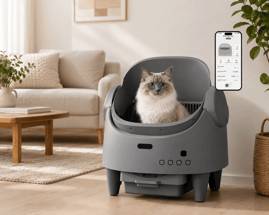 Pawtev Smart Open Top Automatic Cat Litter Box – Self-Cleaning Electric Pet Toilet with Wi-Fi App Control LED Display and Bottom Waste Bin Zapawzy