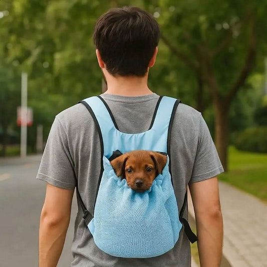 Hands-Free Breathable Pet Carrier Backpack – Adjustable Front Chest Pack for Cycling and Outdoor Travel Zapawzy