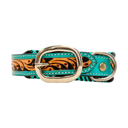 Floral Leather Dog Collar