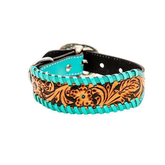 Floral Leather Dog Collar