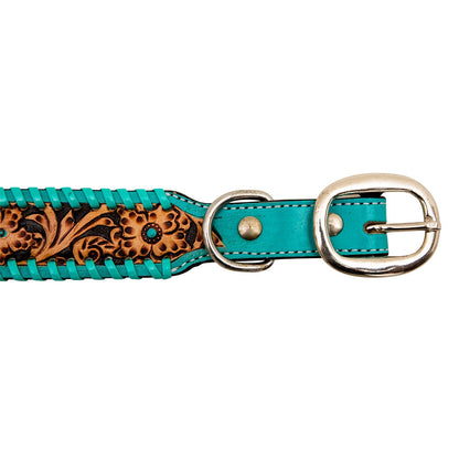 Floral Leather Dog Collar