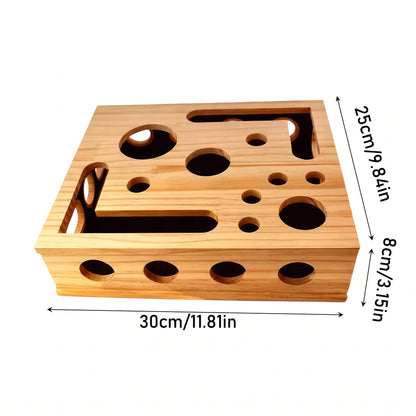 Interactive Scratching Cat Puzzle Box – Self-Grooming Claw Trimmer with Treat Foraging Enrichment