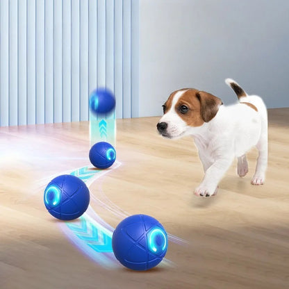 Smart Bouncing Dog Ball – Rechargeable Automatic Rolling Interactive Pet Toy with LED Light
