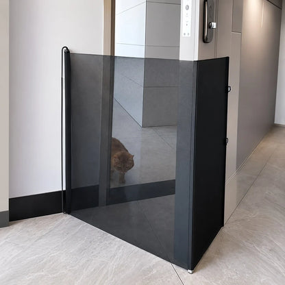 Retractable Indoor Pet Gate – Wall-Mounted Safety Barrier for Dogs and Cats in Doorways Stairs and Hallways
