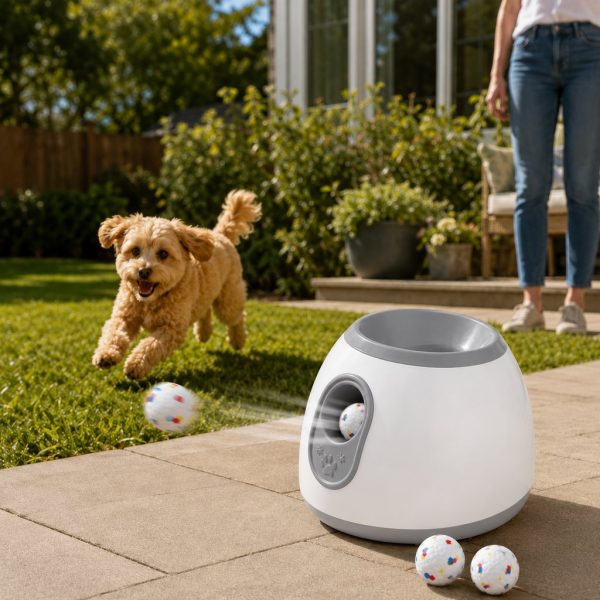 Interactive Automatic Dog Ball Launcher – Electric Fetch Machine with Multi-Distance Launch Settings for Indoor and Outdoor Play