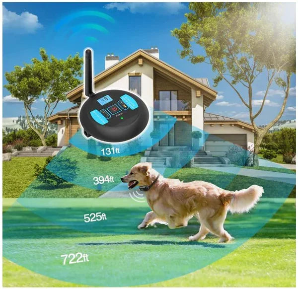 Wireless Boundary Pet Fence System – Rechargeable Waterproof Collar Receiver with Adjustable Static Correction for Outdoor Dog Training