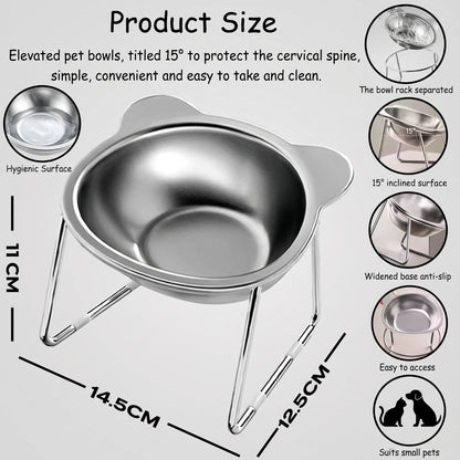 Ergonomic Tilted Elevated Dog Bowl – Raised Stand Feeder For Better Digestion And Neck Spine Relief