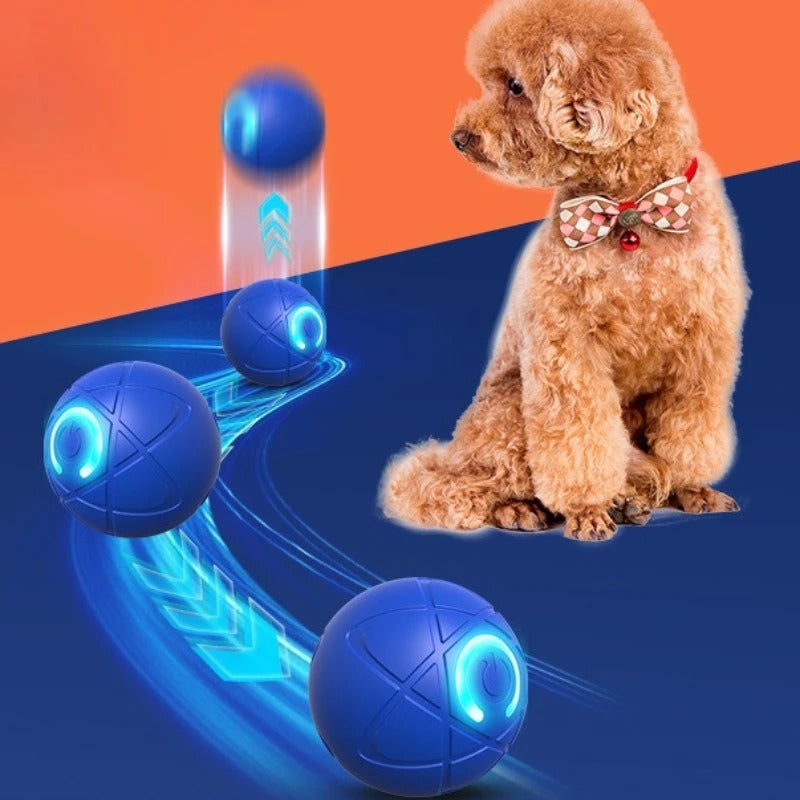 Smart Bouncing Dog Ball – Rechargeable Automatic Rolling Interactive Pet Toy with LED Light