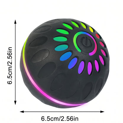 Interactive Bouncing Dog Ball – USB-Rechargeable Automatic Rolling Toy with Obstacle-Avoidance LED Lights