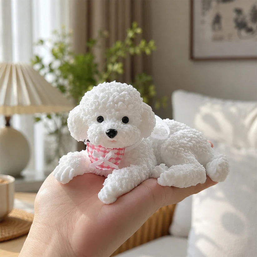 Cute Resting Puppy Car Ornament – Decorative Auto Dashboard Companion Figurine for Dog Lovers