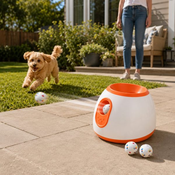 Interactive Automatic Dog Ball Launcher – Electric Fetch Machine with Multi-Distance Launch Settings for Indoor and Outdoor Play