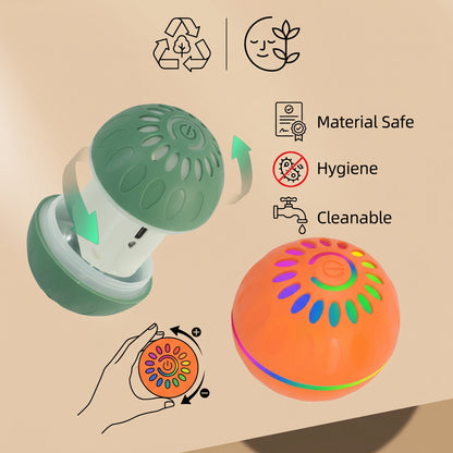 Interactive Bouncing Dog Ball – USB-Rechargeable Automatic Rolling Toy with Obstacle-Avoidance LED Lights