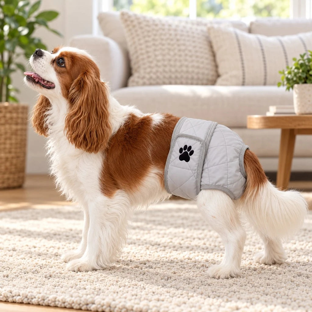 Quilted Leakproof Female Dog Diaper – Reusable Heat Cycle and Incontinence Wrap