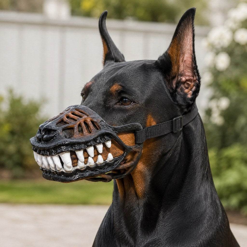 Scary Teeth Dog Muzzle – Realistic Horror Cosplay Halloween Mask with Breathable Anti-Bite Basket Design