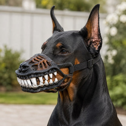 Scary Teeth Dog Muzzle – Realistic Horror Cosplay Halloween Mask with Breathable Anti-Bite Basket Design
