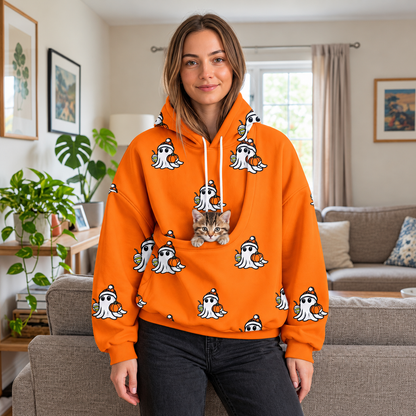 Unisex Pet Carrier Pouch Hoodie – Hands-Free Small Dog Cat Snuggle Sweatshirt