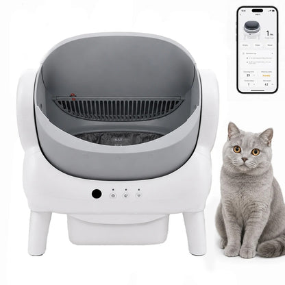Purvue Smart Self-Cleaning Cat Litter Box – Automatic Open-Air Pet Waste Sifting System with Odor Control