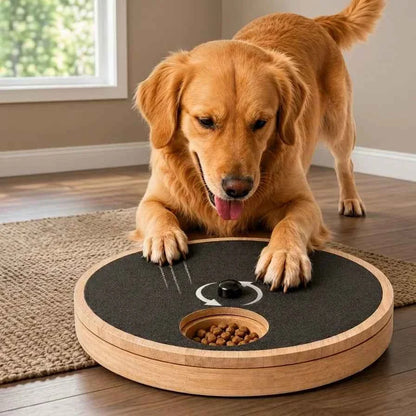 Interactive Treat Dog Scratchpad – Rotating Round Nail File Board with Reward Dispenser for Stress-Free Grooming