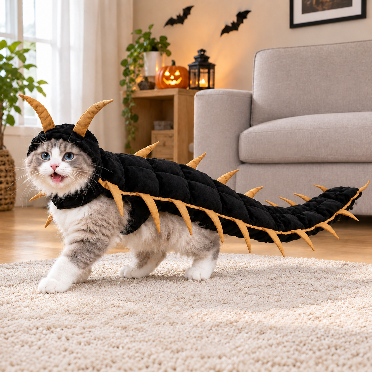 Creepy Centipede Cat Costume – Multi-Legged Halloween Cosplay Outfit for Pet Photos