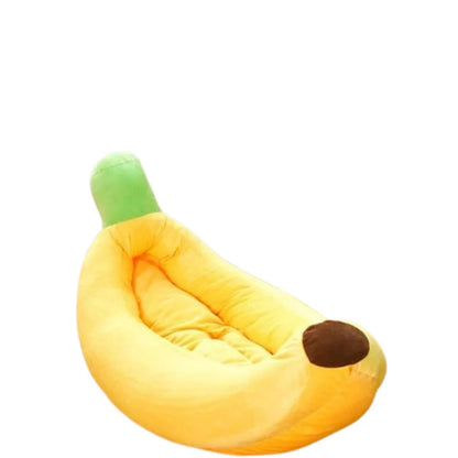 Novelty Banana Dog Bed – Peel-Design Pet Bolster Cushion for Lounging Cats and Dogs