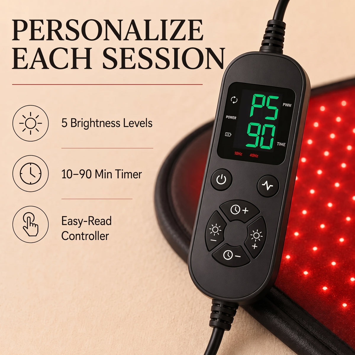 Red Light Therapy Pet Mat – Near-Infrared Dual-Wavelength LED Wellness Pad with Adjustable Controller for Dogs