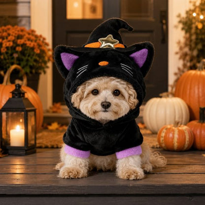 Festive Halloween Dog Costume Hoodie – Cozy Hooded Pet Apparel for Fall Holiday Photos and Dress-Up