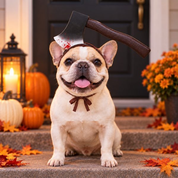 Funny Halloween Pet Headband – Novelty Illusion Costume Prop With Tie Straps for Dogs and Cats