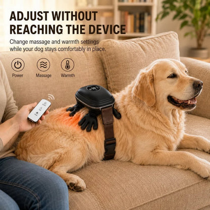 Heated Hands-Free Dog Massager – Cordless Electric Pet Body Kneader with Calming Warmth for Muscle Relaxation