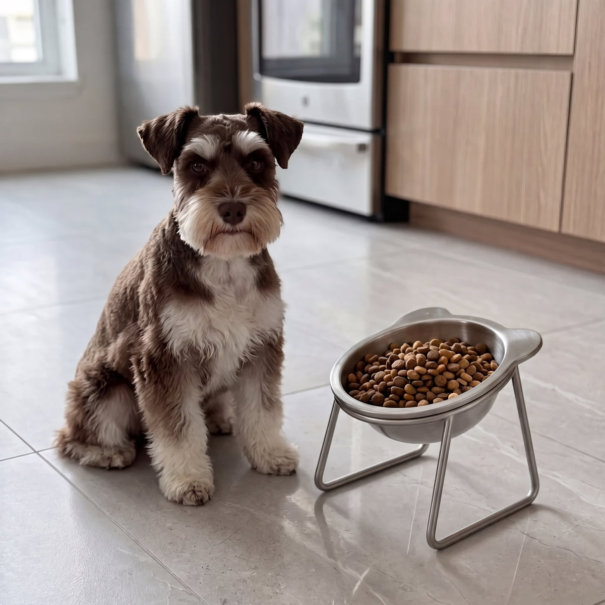 Ergonomic Tilted Elevated Dog Bowl – Raised Stand Feeder For Better Digestion And Neck Spine Relief