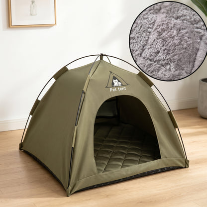 Portable Foldable Pet Tent Bed – Breathable Travel House for Cats and Small Dogs with Removable Cushion