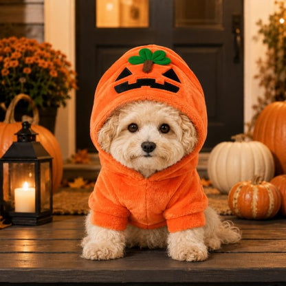 Festive Halloween Dog Costume Hoodie – Cozy Hooded Pet Apparel for Fall Holiday Photos and Dress-Up