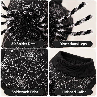Spiderweb 3D-Spider Dog Costume – Cute Spooky Halloween Puppy Outfit for Holiday Parties and Photo Shoots