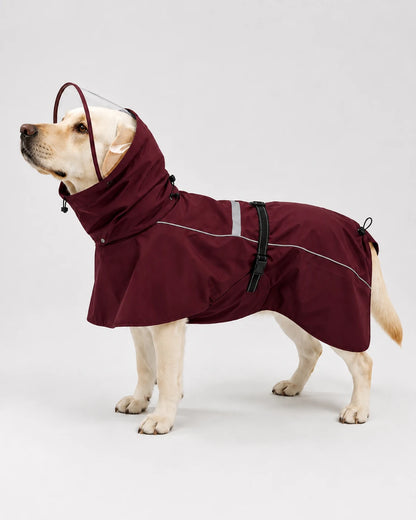 Waterproof Reflective Dog Raincoat – Clear Visor Hooded Pet Rain Jacket with Adjustable Belly Strap for Rainy Day Outdoor Walking