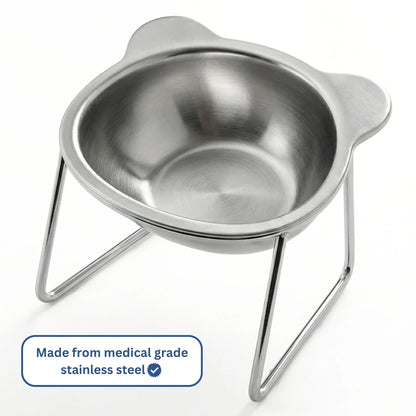 Ergonomic Tilted Elevated Dog Bowl – Raised Stand Feeder For Better Digestion And Neck Spine Relief