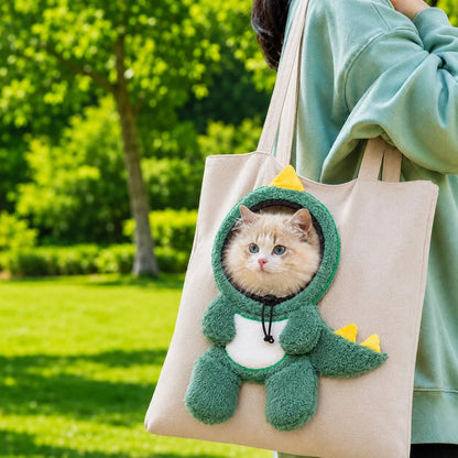 Peekaboo Pet Carrier Tote – Hands-Free Cat Shoulder Bag with Head-Out Hole for Small Dogs and Travel
