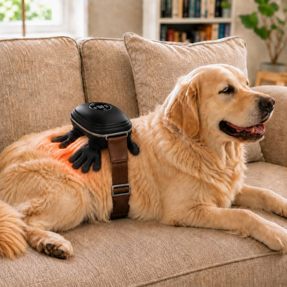Heated Hands-Free Dog Massager – Cordless Electric Pet Body Kneader with Calming Warmth for Muscle Relaxation