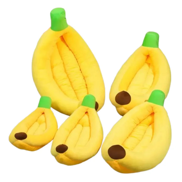 Novelty Banana Dog Bed – Peel-Design Pet Bolster Cushion for Lounging Cats and Dogs