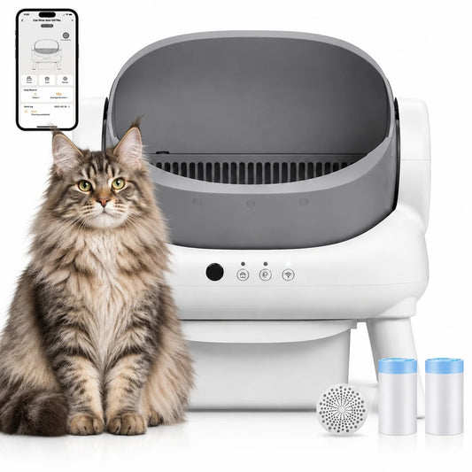 Purvue Smart Self-Cleaning Cat Litter Box – Automatic Open-Air Pet Waste Sifting System with Odor Control