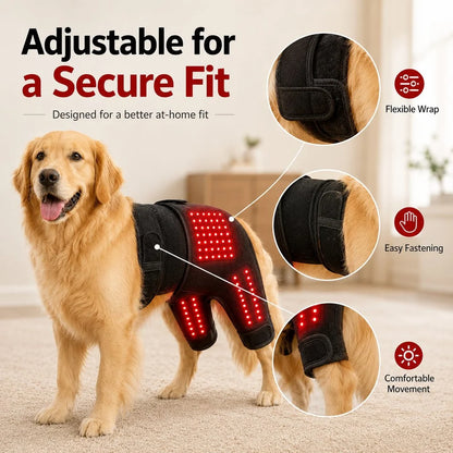 Dog Red Light Therapy Wrap – Adjustable Hip and Joint Recovery Brace for Targeted Circulation Support