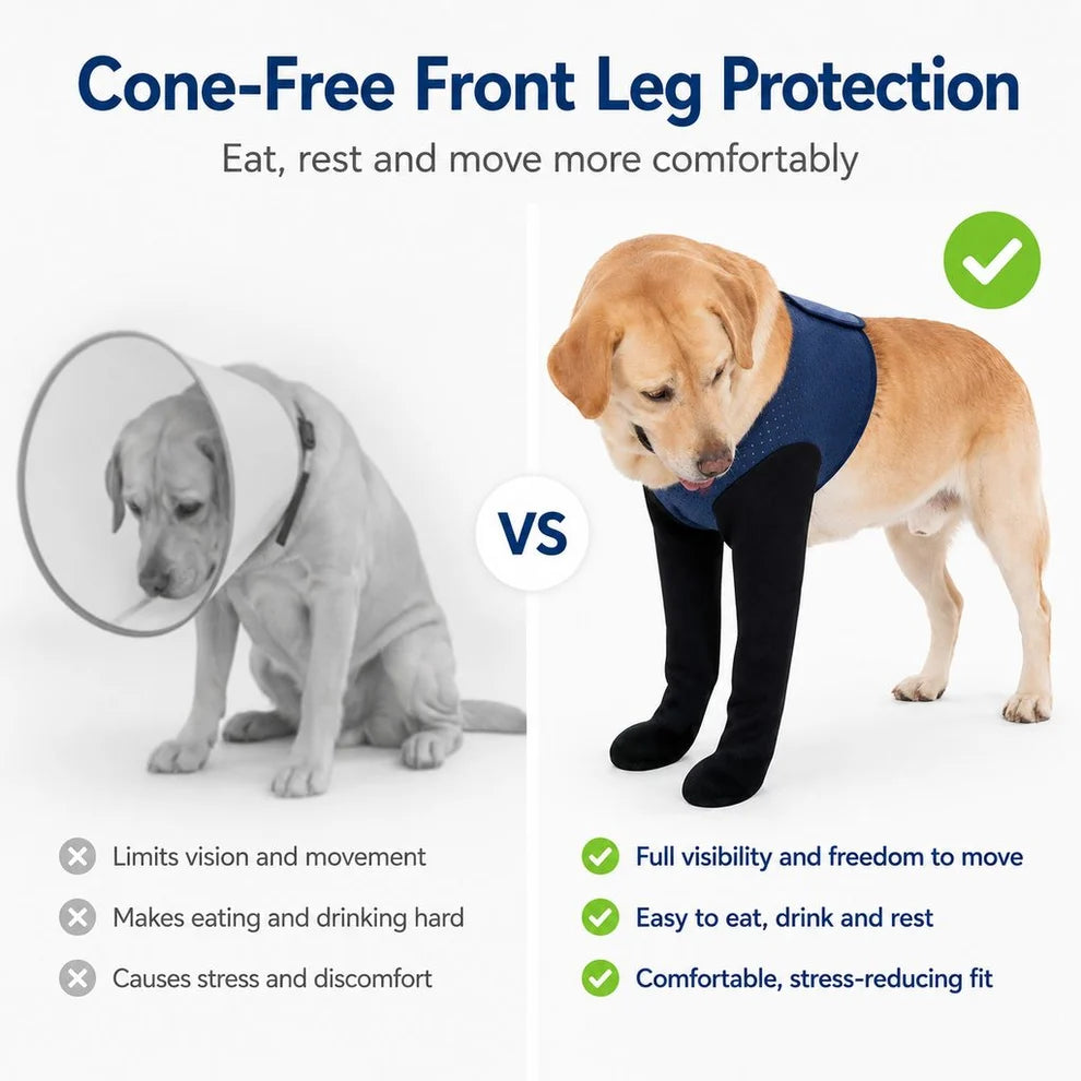 Supportive Front Leg Dog Brace – Dual Sleeve Recovery Wrap for Joint Stability and Wound Protection