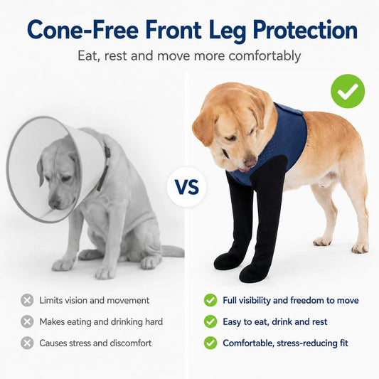 Supportive Front Leg Dog Brace – Dual Sleeve Recovery Wrap for Joint Stability and Wound Protection