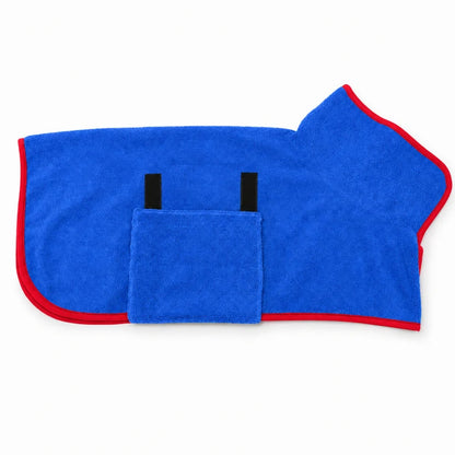 Fast-Drying Wrap Dog Bathrobe – Absorbent Pet Drying Coat with Adjustable Neck Collar for Bath Time Grooming
