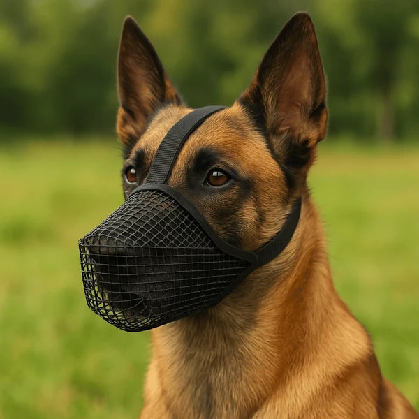 Breathable Anti-Biting Dog Muzzle – Overhead Strap Basket Guard for Safe Grooming and Scavenging Prevention